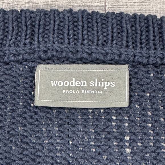 Wooden Ships Paola Buendia Sweater Small/Medium Blue BIG STAR Loose Knit Slouchy - Picture 5 of 9